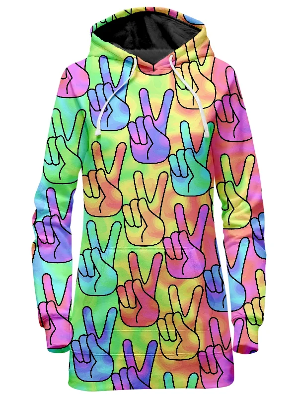 Crazy Deals Trippy Peace Signs Hoodie Dress