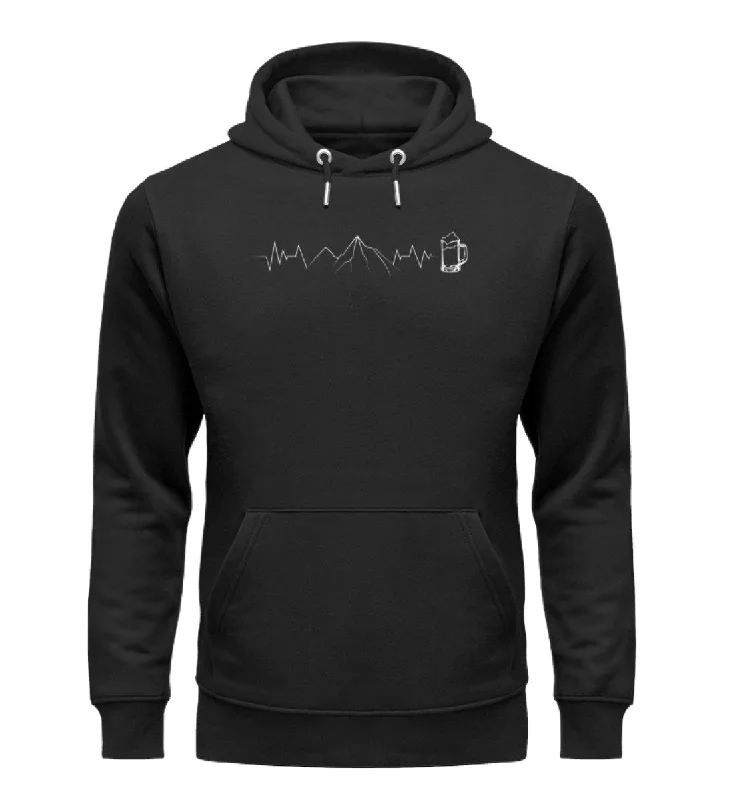 Steals and Deals Herzschlag Berg und Bier - Unisex Premium Organic Hoodie