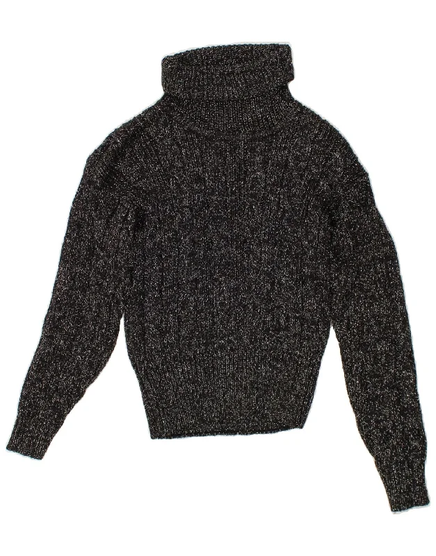 Act Fast LIZ CLAIBORNE Womens Petite Roll Neck Jumper Sweater UK 10 Small Black