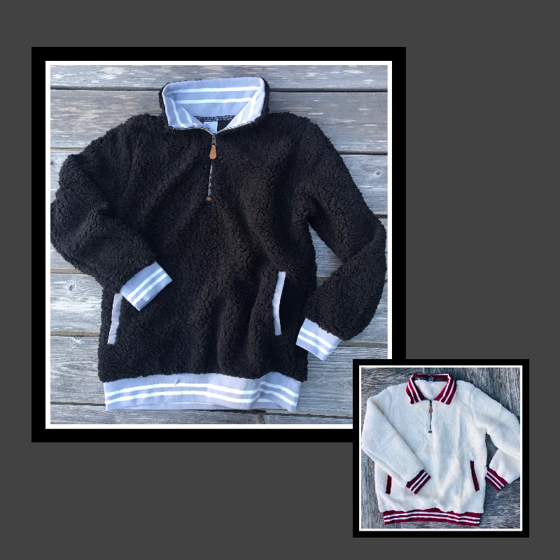 Super Bargain Vintage Sherpa Pullover (Black or Cream)