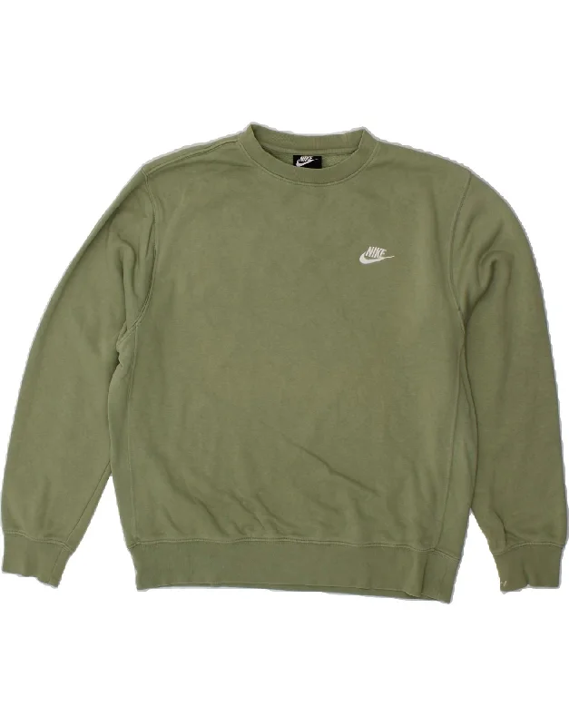 Customer Appreciation Sale NIKE Womens Oversized Sweatshirt Jumper UK 14 Medium Khaki Cotton