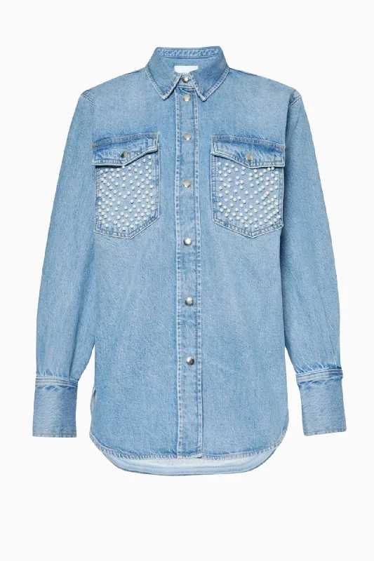 Limited Edition Frame Denim Atelier Oversized Denim Jacket - Daylight Pearl