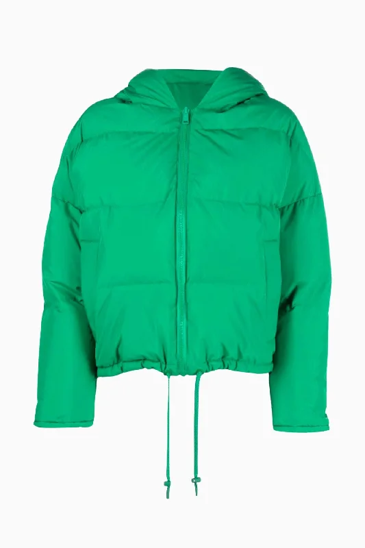 Price Break Yves Salomon Hooded Crop Puffer Jacket - Chlorophyll