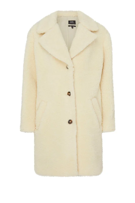 Best Bargains A.P.C. Nicolette Wool Coat - Ecru