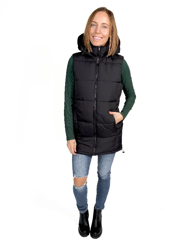 Weekend Special NOISY MAY Aurora Hooded Vest- BLACK