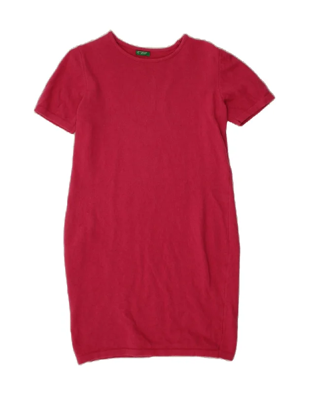 Best Seller BENETTON Womens Jumper Dress UK 14 Large Red Wool
