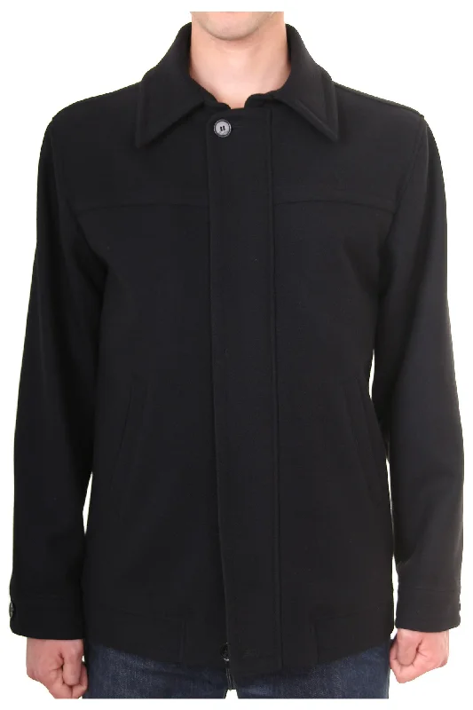 New Deals Busy Clothing Mens Black Cashmere Wool Blend Coat Jacket