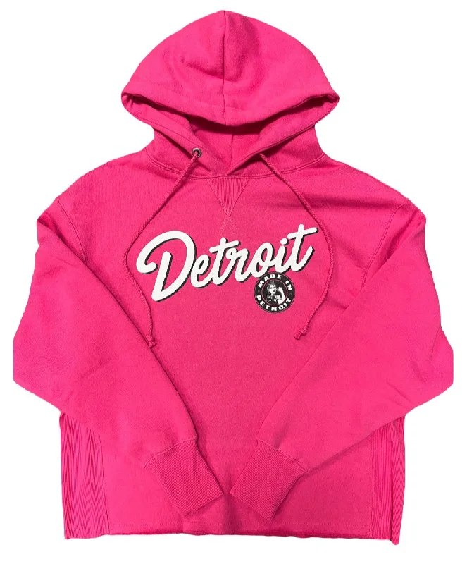 New Markdowns Detroit Rosie Script Pink Hoodie