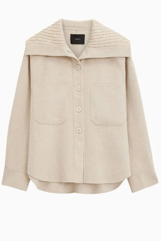 Act Fast Joseph Light Double Face Henri Jacket - Oat Melange