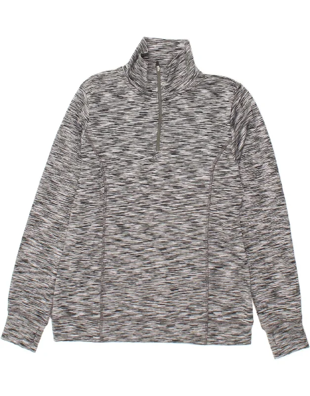 Massive Deals J. CREW Womens Zip Neck Sweatshirt Jumper UK 12 Medium Grey Polyester