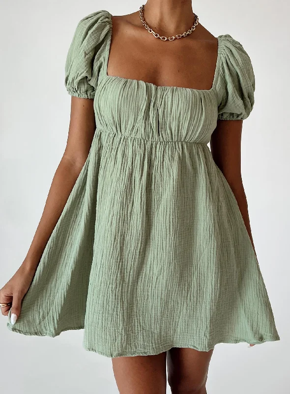 Great Bargains Let's Dance Mini Dress Sage