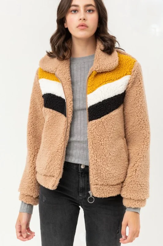Hurry In Vintage Sherpa Bomber Coat